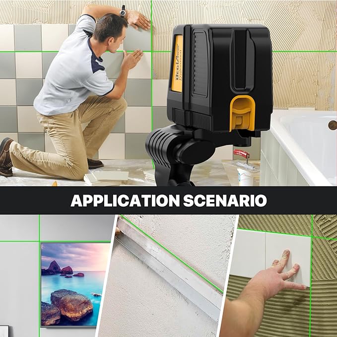 Laser Level with Tripod,DEGLASERS 100Ft Green Cross Line Self Leveling laser level,Dual-Module,Selectable Laser Lines With Rechargeable Battery for Picture Hanging,Tile,Construction Indoor Project