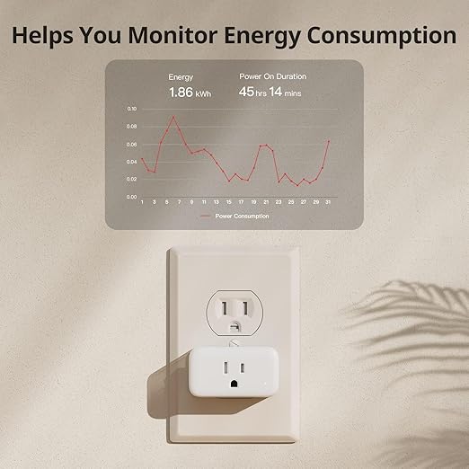 ใ2025 Newใ SwitchBot Smart Plug Mini 15A(4 Pack), Energy Monitor, Smart Home WiFi(2.4GHz) & Bluetooth Outlet, Compatible with Alexa & Google Home, APP Remote Control & Timer Function, No Hub Required