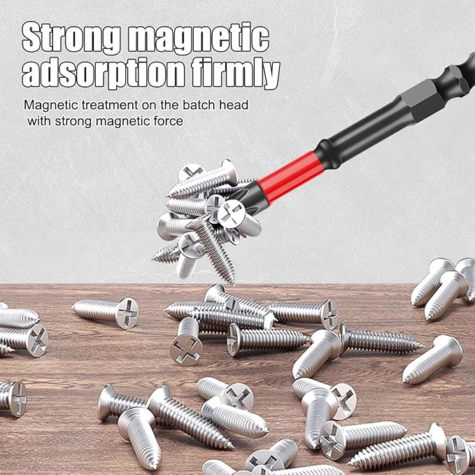 10-Piece Impact Screwdriver Set with Magnetic Tip,1/4 Inch Hex Shank, S2 Steel Magnetic Cross Slot Bitsfor Automotive Repair, Construction, DIY Projects (5PCS 6mm+10mm)