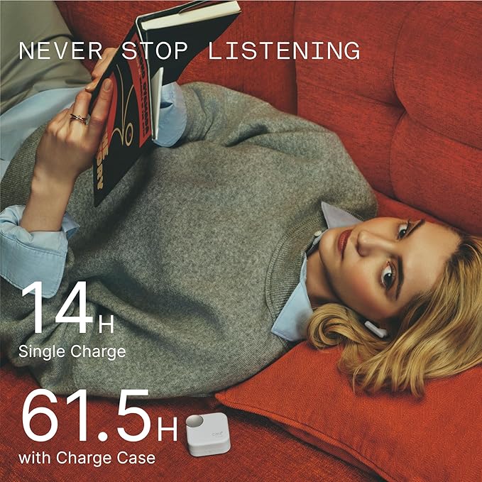 CMF Buds 2 Plus 2025 New Wireless Earbuds Adaptive Noise Cancelling, Hi-Res Audio Bluetooth Headphones, 12mm Drivers for Deep Bass, 50dB ANC 61.5H Playtime, Sport Ear Buds with 6 Mics, Blue