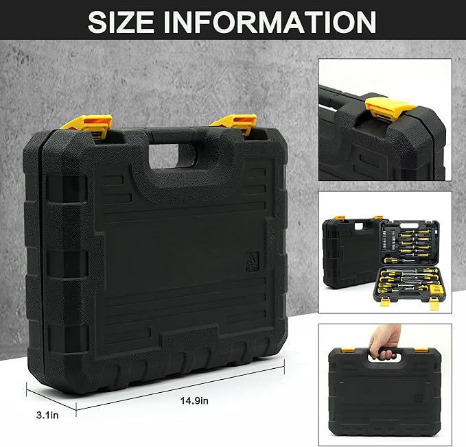 43pcs Magnetic Screwdriver Set, Including Slotted, Phillips, Hexagonal, Pozidriv, Magnetizer, Demagnetizer, Replaceable Screwdriver Bits and Sturdy Tool Case for DIY and Repair Work
