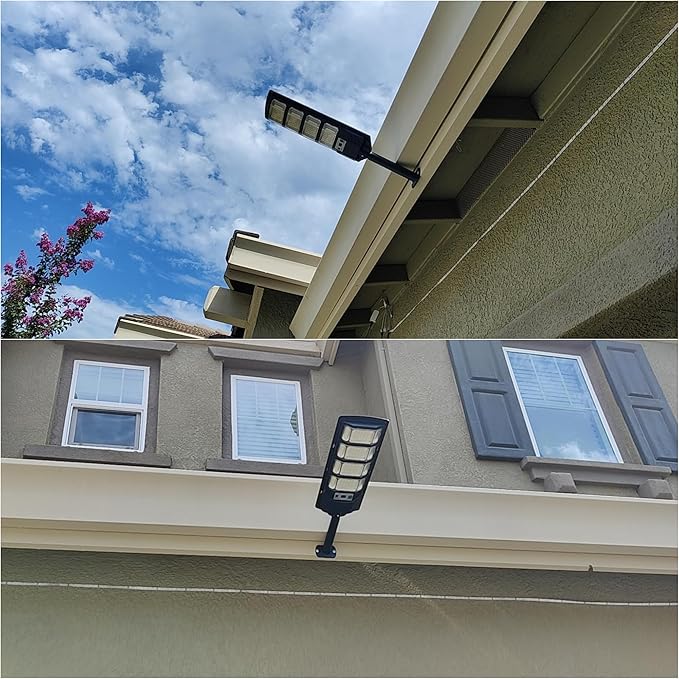 Solar Lights Outdoor Waterproof, 320° Wide Angle Flood Lights Outdoor Dusk to Dawn, IP66 Waterproof Solar Street Light Motion Sensor with Remote, LED Security Light for Yard Parking Lot 4-Pack