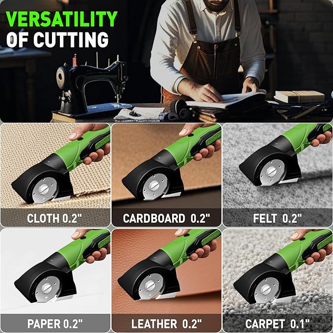 Cordless Electric Scissors, 4 in 1 Multifunctional Three floors Cardboard Box Cutter Screwdriver Set Cordless Rotary Tool Kit & LED Light for Cutting Fabric Engraving, Sanding, Polishing