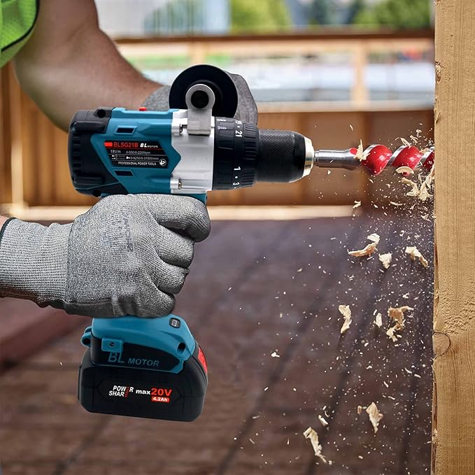 Vikky 20V cordless hammer/drill/drive offers 3 speed variations, powered by brushless motor and drill bit held in place by a heavy duty 1/2" ratchet chuck