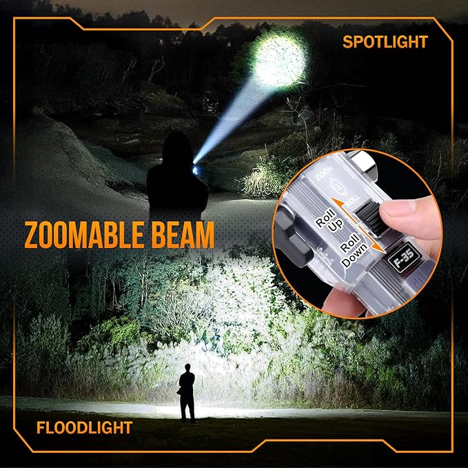 Car Emergency Flashlights Rechargeable 2Packs, 990,000L High Lumens Car Flashlight Emergency Kit, 7 Modes Tactical LED Flash Light with Window Breaker, Belt Cutter, Alarm Buzzer, Magnet, USB C for Car