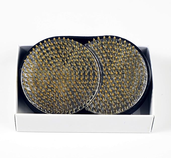 Wazakura Made in Japan Ikebana Tool Kit - Ikenobo Scissors + Sun and Moon Kenzan Flower Holder, Japanese Floral Arrangement Set, Florist Shears and Pin Frog Gift Box Set - Sun and Moon Kenzan Set