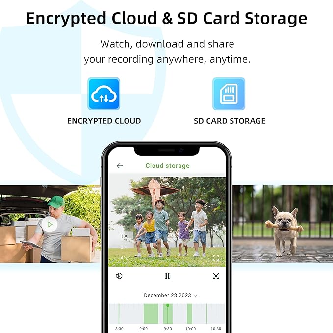 Septekon 2K Security Cameras Wireless Outdoor 4 Pack, Solar Battery Powered Camera with Two Spotlights, PIR Motion Detection Siren, Color Night Vision, 2-Way Audio, IP66 Waterpoof