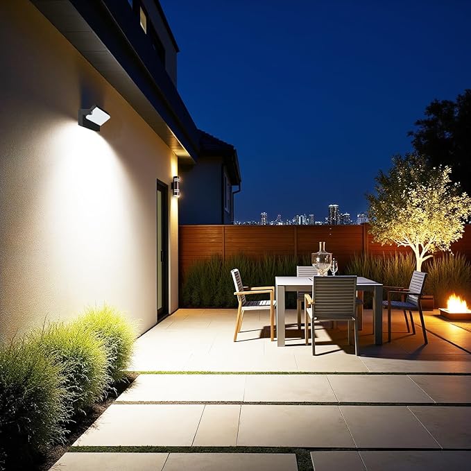 60W LED Outdoor Wall Light – 360° Rotatable, Motion Sensor & Color Temp Adjustable (3000K/4000K/6500K) Commercial Security Wall Mount for Barn, Proch,Garage & Yard