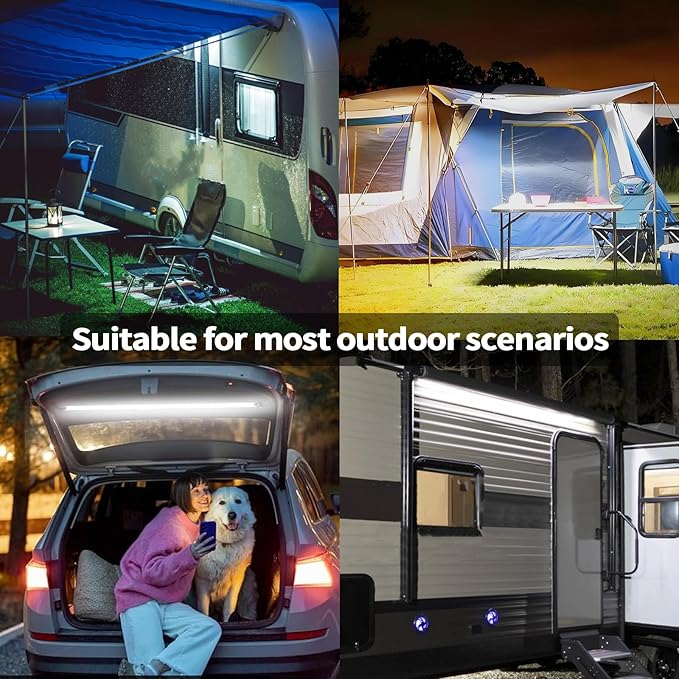 12V Led Light Strip,RV Awning Lights with 2835 LED Chips,IP67 Waterproof Led Light Bar for Outdoor Camping and Overland