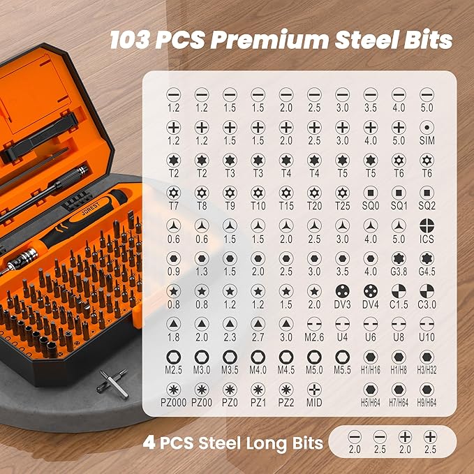 JOREST 115 in 1 Precision Screwdriver Set, Birthday Tool Gifts for Men Dad Him, Magnetic Repair Tool Kit for PC, Laptop, Tablet, iPhone, Macbook, Jewelers, PS5, Xbox, Switch, Game Console, Door &Chair