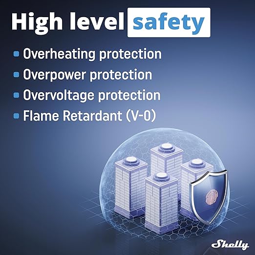 Shelly Pro 1PM | Wi-Fi & LAN, 1-Channel Smart Relay Switch with Power Metering | Home & Facility Automation | Compatible with Alexa & Google | iOS Android App | Remote Appliances Control