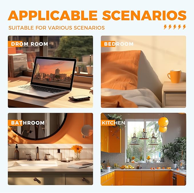 Multi Plug Wall Outlet, TESSAN 4 Outlet Extender with 3 USB (1 USB C), Multi Plug Surge Protector 900J, Multiple Wall Charger for Home Office Dorm Room Essentials, White