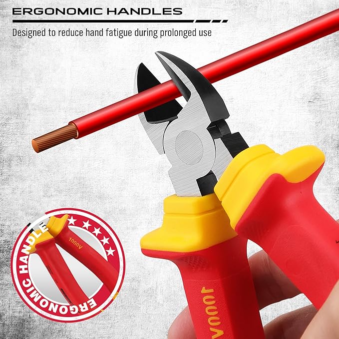 Insulated Screwdriver & Pliers Set: 14-Piece VDE Insulated Set 1000V Insulated Electrician Tool Set with Magnetic Phillips, Slotted Screwdrivers and Insulated Pliers