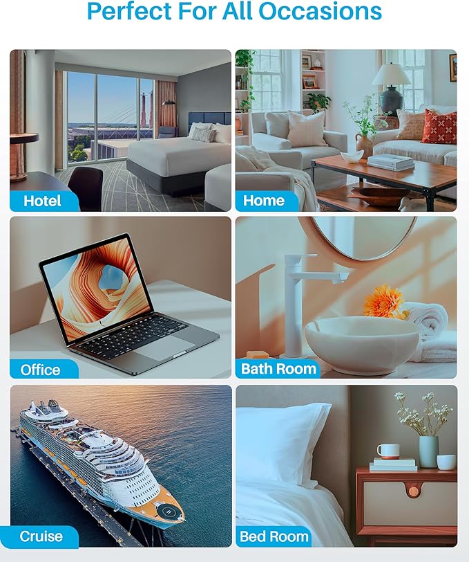 Multi Plug Outlet Extender, Surge Protector Wall Plug Splitter with 3 Electrical Outlets 3 USB Ports, PD 20W USB C Charger Block Wall Outlet Expander for Travel Home Office Dorm Room Essentials(Black)