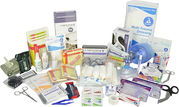 Lightning X Stocked Modular Trauma & Bleeding First Aid Responder Medical Backpack + Kit - BLACK