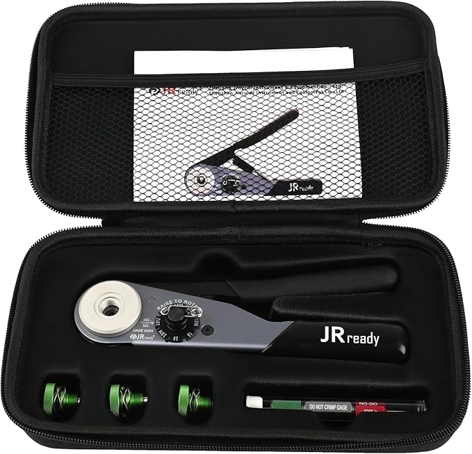 ST2163 Deutsch Crimp Kit,ACT-HDT Solid Contacts Crimp Tool with 3 Positioners and G454 Gauge for Deutsch Size 12 16 20 Turned Pin and Socket Terminals Work with Deutsch DT DTM DTP Series Connectors
