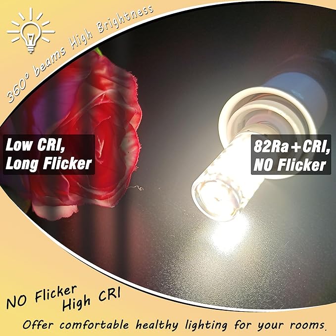 E17 Intermediate Base Light Bulb 6W (60W Halogen Equivalent) 4000K Natural White 700lm 120V LED Ceiling Fan Bulb for Appliance,Desk Lamp,Cabinet,Closet,Chandelier Lighting,Non-dimmable,5pack