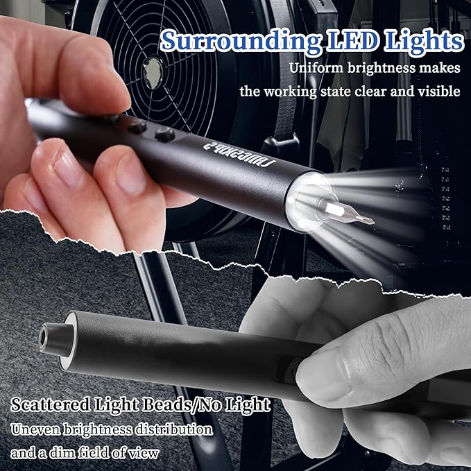 LANGSKIP'S 49 IN 1 Precision Electric Small Screwdriver, 5 Torque Settings Mini Electric Cordless Magnetic Screwdriver Set, 3.7V Rechargeable Kit with LED Display for Electronics Phone Glasses Watch
