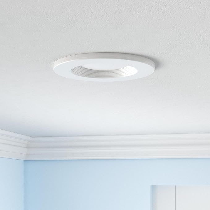 12 Pack 5/6 Inch LED Can Lights with Night Light, 5CCT Retrofit Recessed Lighting Selectable 2700K-6000K Dimmable, 12W=75W, 1200LM Downlight with Metal Smooth Trim - ETL and Energy Star