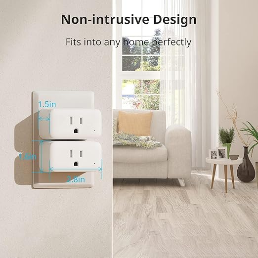 ใ2025 Newใ SwitchBot Smart Plug Mini 15A(4 Pack), Energy Monitor, Smart Home WiFi(2.4GHz) & Bluetooth Outlet, Compatible with Alexa & Google Home, APP Remote Control & Timer Function, No Hub Required