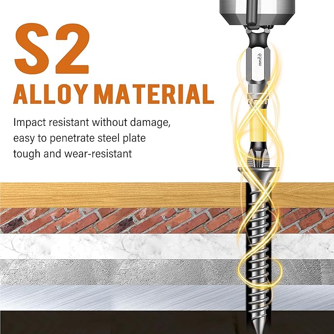 High Magnetic Screwdriver Drill Bit Set, Anti-Slip Magnetic Electric Screwdriver Set, 2025 New K5 Impact Resistant Non Slip Bit, 6Pcs/Set - 25 50 65 70 90 150mm