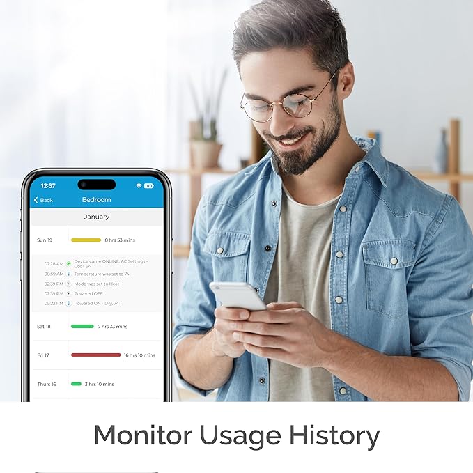 Breez Eco | Smart AC Controller for Mini Split, Window, Portable ACS | WiFi, Alexa, Google, Siri Shortcuts, SmartThings, IFTTT, Free App, NO Subscriptions | Schedules, Geofencing, Comfy (White)