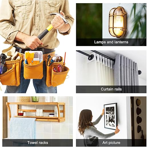 KURUI Wall Anchors Kit for Hanging Wall Art Decor, 160Pcs Drywall Anchors Assortment Kit for Frame Shelf Decorations, Plant Hooks, 135 Screws and 135 Plugs, Picture Hangers for Drywall Concrete Brick