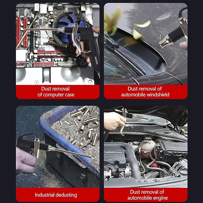 Hausse Heavy Duty Air Compressor Accessory Kit, Air Blow Gun and Air Hose Fittings, 1/4" NPT Air Tool Kit with 100 PSI Tire Inflator Gauge