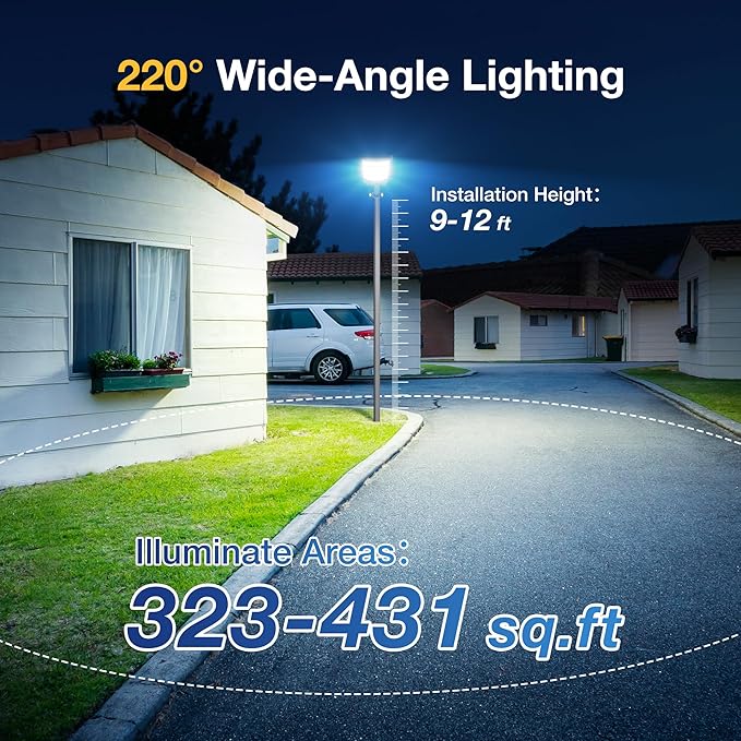 2-Pack Solar Lights Outdoor, Solar LED Security Lights, IP66 Waterproof Outdoor Flood Lights with Motion Sensor & Remote, 6500K Dusk to Dawn Solar Lights for Yard, Garage, Porch, Street