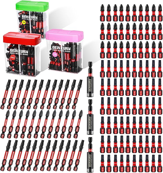 129 Pcs Impact Phillips/Torx Screwdriver Bits Set with Impact Bit Holder and Colorful Boxes,Magnetic S2 Steel Multi Driver Bits Set