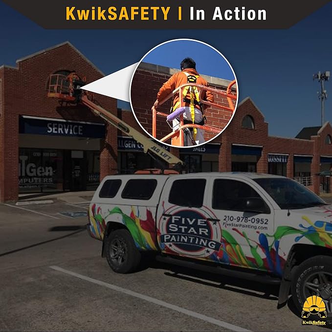 KwikSafety - Fall Protection Safety Harness - Construction & Roofing Fall Arrest Safety Harnesses - ANSI OSHA Compliant
