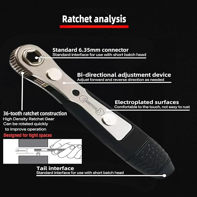 33 in 1 Right angle screwdriver 18mm/0.7″ Shortest magnetic screwdriver bit (S2 alloy steel) 90 Degree Offset mini ratchet screwdriver set Dedicated to small spaces Home&Outdoor Portable Tools