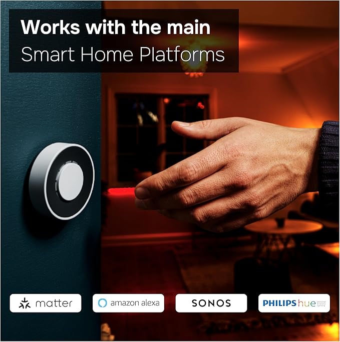 Flic Twist | Smart Home Controller | works with Matter, Alexa, SmartThings through any Flic Hub (White)