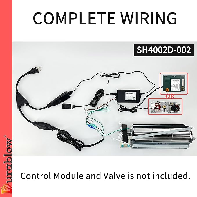 Durablow SH4002D-002 Dual WiFi (2.4G+5G) for Gas Fireplace Valve + Blower + Blower Remote Control, Smart Home, Compatible with Alexa, Siri, On/Off + Timer + Thermostat