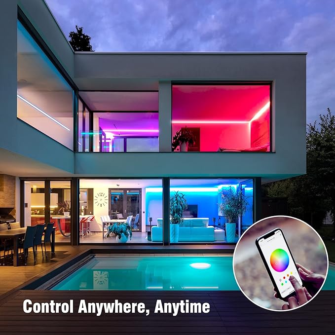 Sengled Smart Wi-Fi LED Multicolor Light Strip, 3M (9.84ft), No Hub Required, Works with Alexa & Google Assistant, RGBW, High Brightness, 1300 Lumens, Adjustable Length, 25,000 Hours Life for Home