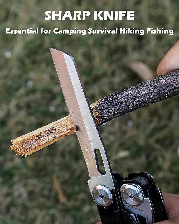 RUSH DEER Multi-Tool 18-in-1 Essential Survival Tools and Multitools Plier- Gift for Men-Versatile Camping Tool Kit-ultimate versatile toolkit For DIY, Outdoor-Black