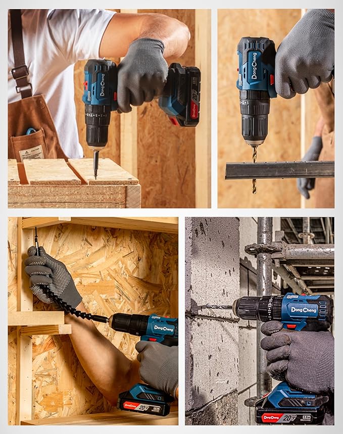 Dong Cheng 20V Brushless Heavy-duty Impact Drill, 443 in-lbs, 27000 BPM, 1/2" Keyless Metal Chuck, 20+1+1 Clutch, Cordless Hammer Drill for Drilling Brick Wall, Metal, Wood, Bare Tool