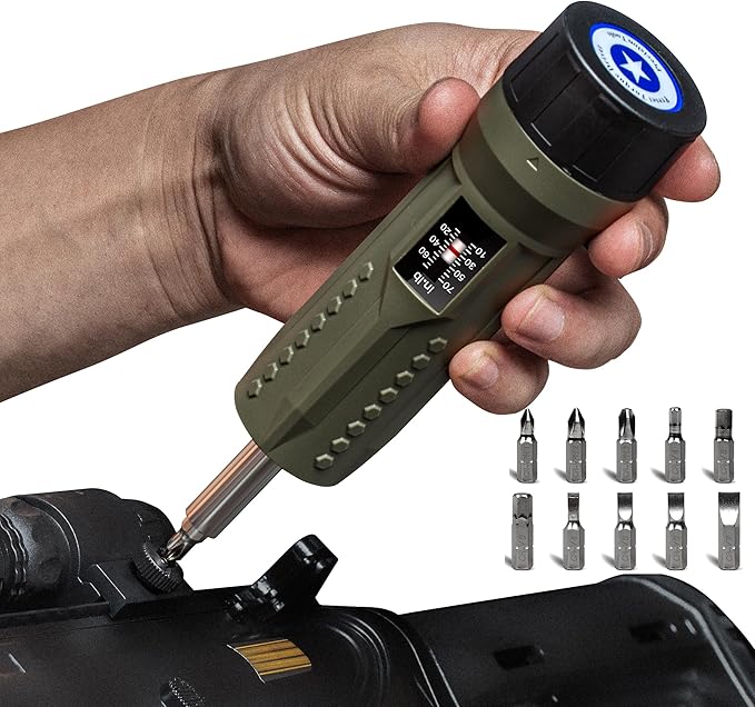 Torque Screwdriver Set 10-70 in-lb - Adjustable High Precision Torque Screwdriver & Driver Bits Kit for Car Repair, Bike Tools, Scope Mounting & DIY Projects - 11Pcs Inch Pound Torque Screwdriver