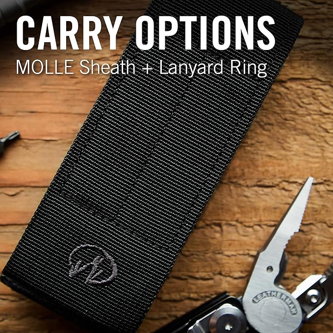 LEATHERMAN, Rebar Multitool with Premium Replaceable Wire Cutters and Saw, Black with MOLLE Sheath