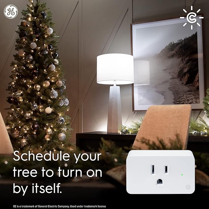 GE Cync Smart Indoor Plug, Smart Outlet Control, WiFi Outlet, Matter Compatible, Compatible with Alexa and Google Home