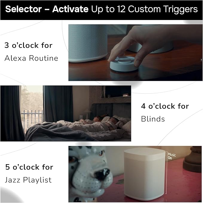 Flic Twist | Smart Home Controller | works with Matter, Alexa, SmartThings through any Flic Hub (White)