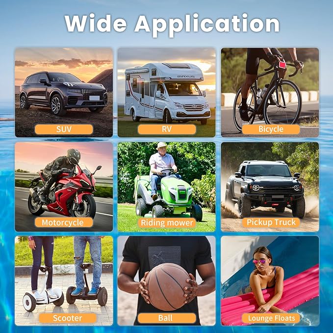 Tire Inflator Portable Air Compressor, Cordless Air Pump for Car Tires with Digital Pressure Gauge, 150 PSI Fast Tire Inflator for Car, Motorcycle, Bicycle - LED Light and Auto Shut-Off