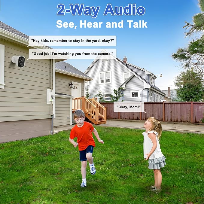 2-Pack Security Cameras Wireless Outdoor, 2K Battery Powered WiFi Cameras for Home Security with AI Motion Detection, Color Night Vision, Spotlight, Siren, Waterproof, SD/Cloud Storage
