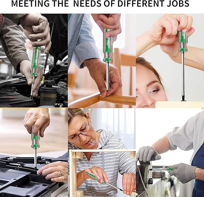 13-Piece Magnetic Torx Screwdrivers Set, Security Tamper Proof, T4、T5、T6、T7、T8、T9、T10、T15、T20、T25、T27、T30、T40 (green)