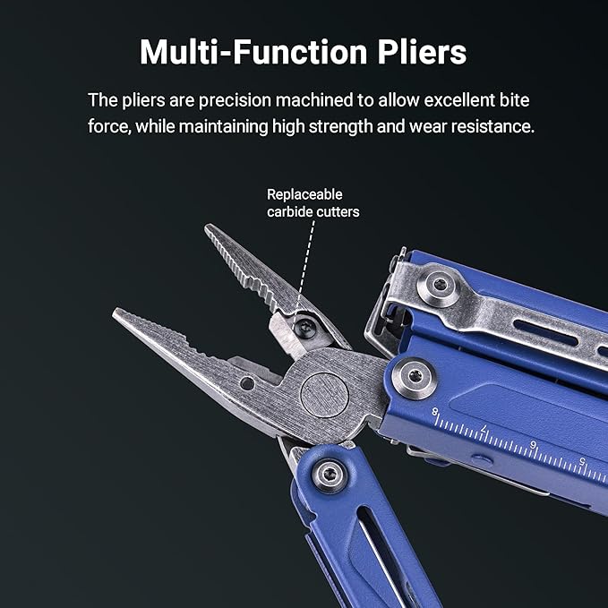 NEXTORCH PIONEER MT20 14-IN-1 Multi-tools Full-Size,Versatile Multi-tool Set with Scissors Needle Nose Pliers Pocket Clip Multi-tool for DIY Home Garden Outdoors Everyday Carry Men Gift Color (BLUE)