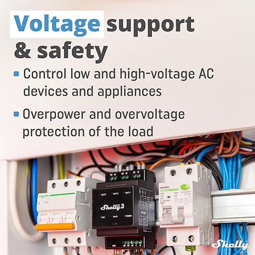 Shelly Pro 3 | Wi-Fi & LAN, 3-Channel Smart Relay | Home & Facility Automation | Compatible with Alexa & Google Home | iOS Android App | Lights Automation | Controller for Motorized Valve
