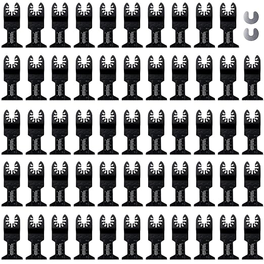 COMOWARE 55 Pcs Oscillating Saw Blades - 1-3/4” Professional Universal Oscillating Tool Blades, Multitool Blades, Quick Release Durable Oscillating Tool for Wood/Plastic/Soft Metal Cutting