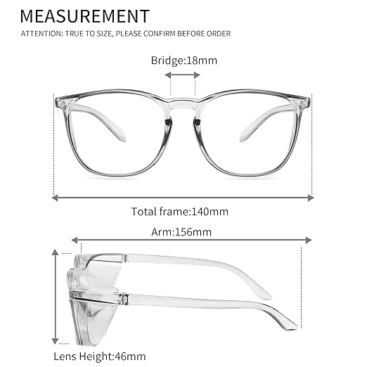 Alsenor Safety Glasses Anti Fog Goggles Protective Eyewear Blue Light Blocking Anti Dust UV Protection Glasses For Men Women (Grey)