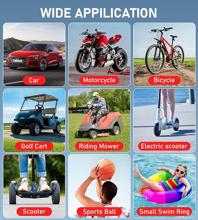 Tire Inflator Portable Air Compressor, 150PSI Cordless Air Pump for Car Tires, Electric Bike Tire Pump with Pressure Gauge, Auto Shut Off, LED Light for Car Motorcycle Bicycle Ball