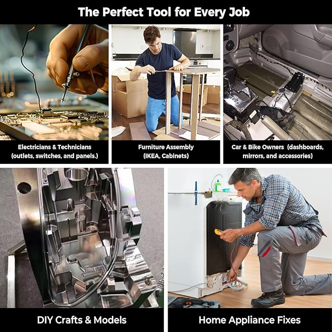 3.6V Cordless Impact Screwdriver Set with 1.5Ah Rechargeable Lithium Battery, 1/4" Chuck, 3-10 N.m Torque, 300RPM, Includes Magnetic Bits & Case – Electrician Tools